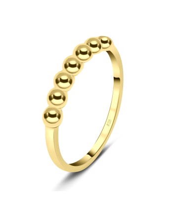 Gold Plated Dot Style Silver Ring NSR-3249-GP